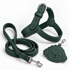 Kit Pettorina e Guinzaglio in pelle + Porta Sacchetti