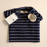 Maglia a righe bianca e blu (con o senza Fiore) - Abbigliamento per Barboncini