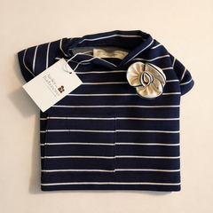 Maglia a righe bianca e blu (con o senza Fiore) - Abbigliamento per Barboncini
