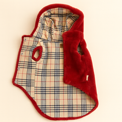 Red Passion – Pelliccia Ecologica con Cappuccio per Barboncini