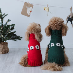 Maglioncino "Pecorelle" Verde | Eccellenza Artigianale in Lana Merino per Cani di Taglia Medio-Piccola