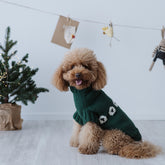 Maglioncino "Pecorelle" Verde | Eccellenza Artigianale in Lana Merino per Cani di Taglia Medio-Piccola