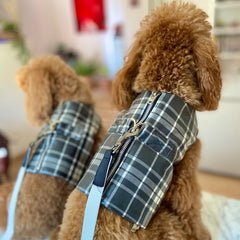 Pettorina impermeabile "Tartan" per barboncini | Abbigliamento per Cani Fatto a Mano