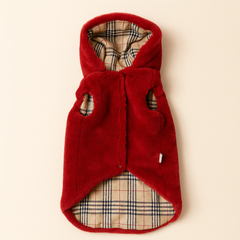 Red Passion – Pelliccia Ecologica con Cappuccio per Barboncini