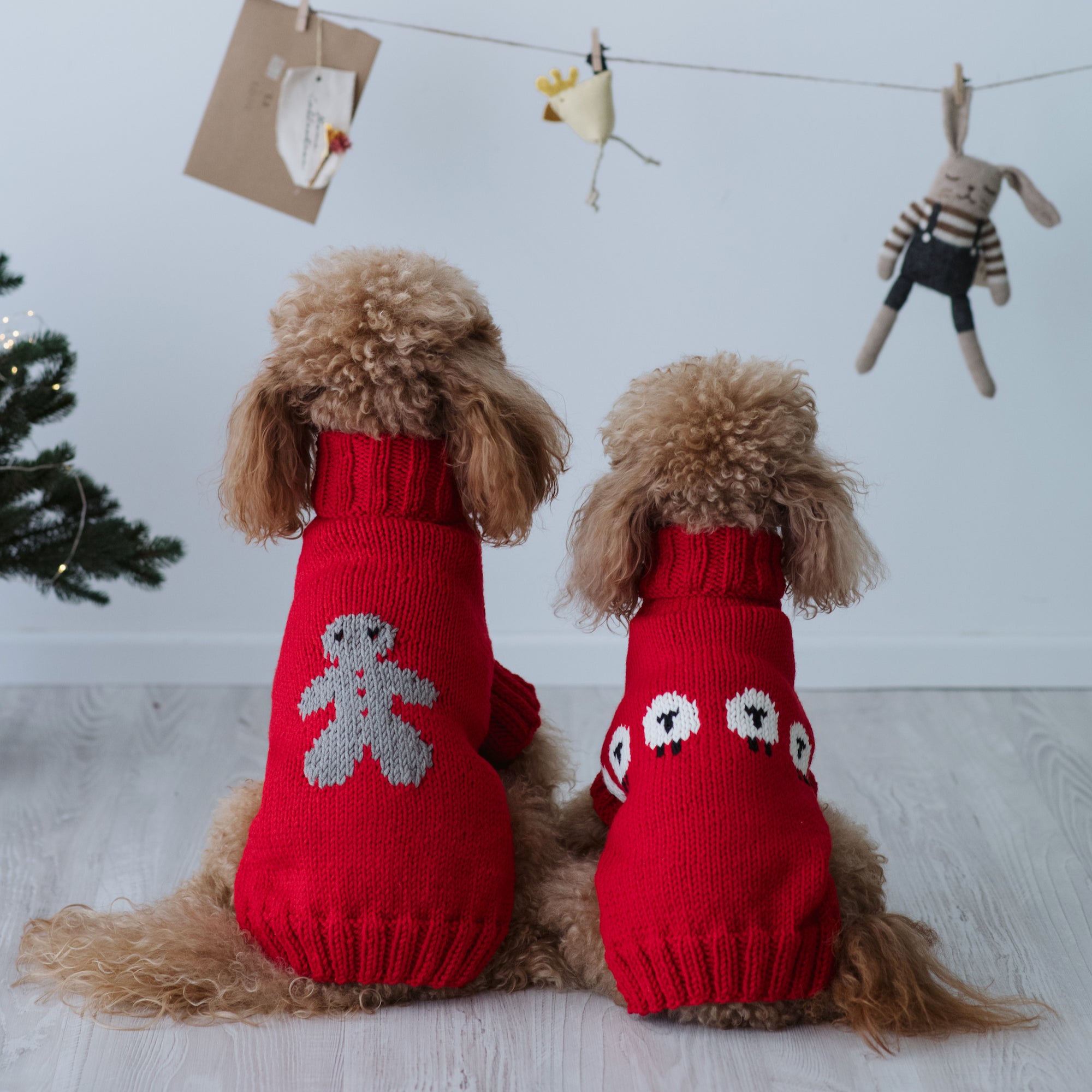 Maglioncino "Mr. Ginger" Rosso | Fatto a mano in Lana Merino per Cani di Taglia Medio-Piccola