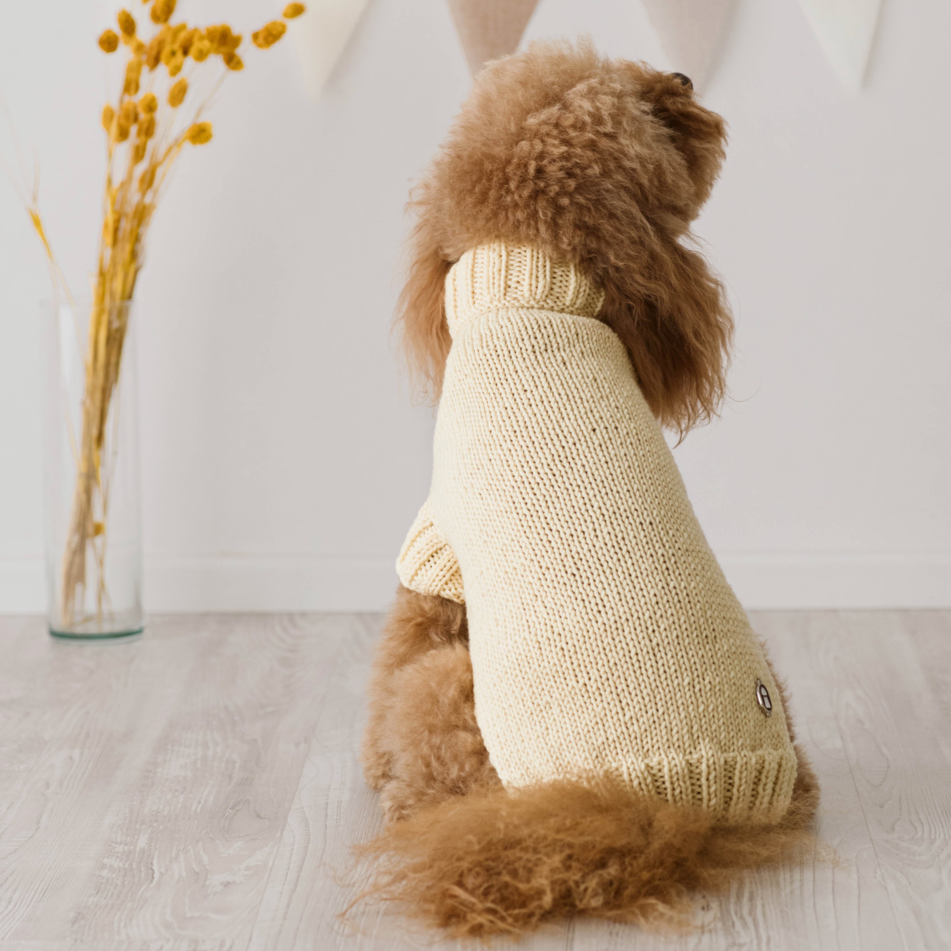 Maglioncino "Dafne" in vari colori - Fatto a Mano in Lana Merino - per cani di piccola taglia