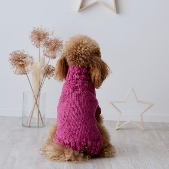 Maglioncino "Dafne" in vari colori - Fatto a Mano in Lana Merino - per cani di piccola taglia