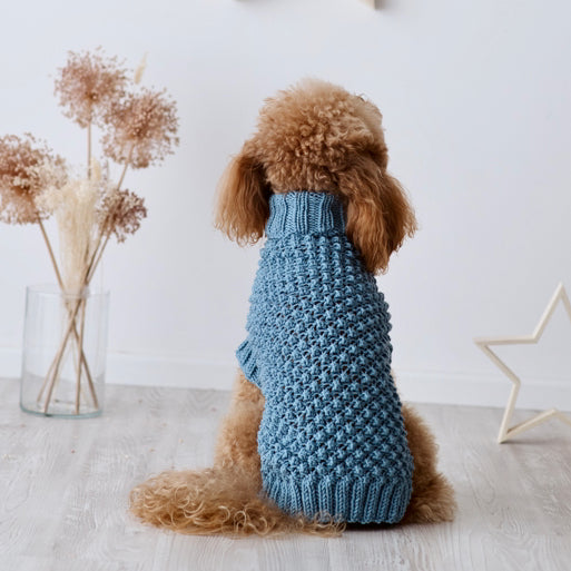 Maglioncino "Baby" Punto Nocciolina - Fatto a Mano in Lana Merino - Rosa, Celeste, Beige - per cani di piccola taglia