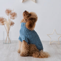 Maglioncino "Baby" Punto Nocciolina - Fatto a Mano in Lana Merino - Rosa, Celeste, Beige - per cani di piccola taglia