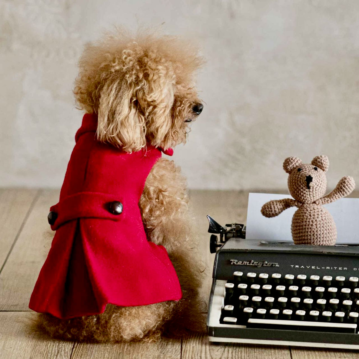 Gonna Barboncino In Feltro Rosso Fatta In Casa Taglia S/M - Lunghezza - Foto 1