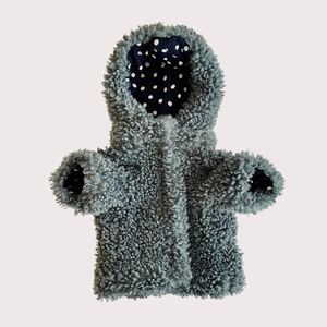 Teddy jacket with hood - Sugar paper