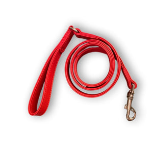 Leash in red leather