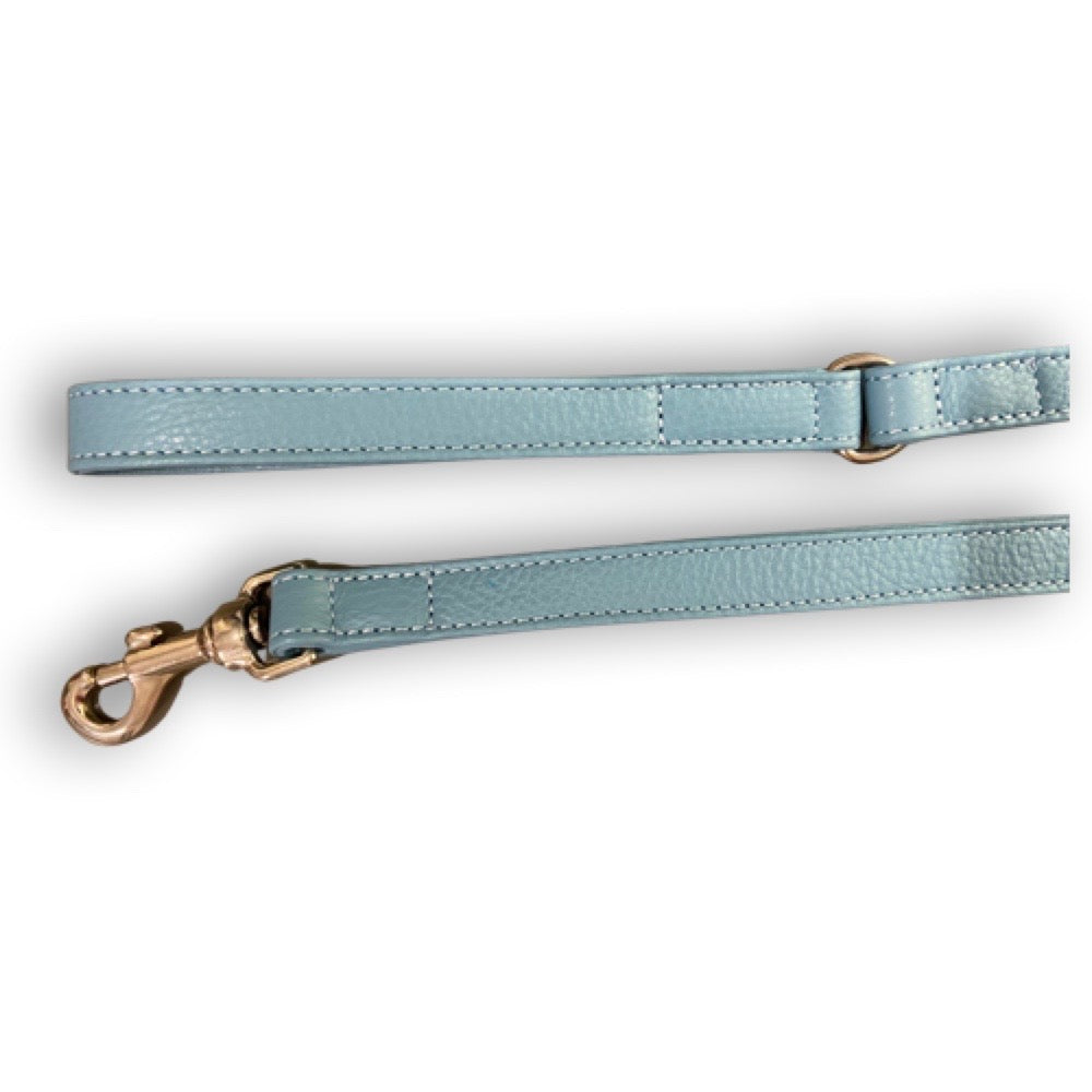 Light blue leather harness